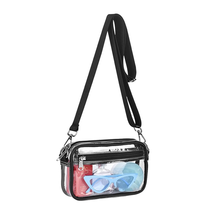 Small Clear PVC Crossbody Messenger Shoulder Bag w/ Adjustable Strap 7