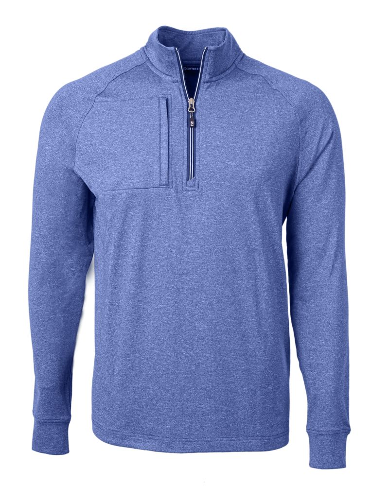 Cutter & Buck Adapt Recycled Soft Knit Stretch Mens Big & Tall Heathered Quarter Zip Pullover Big & Tall 61