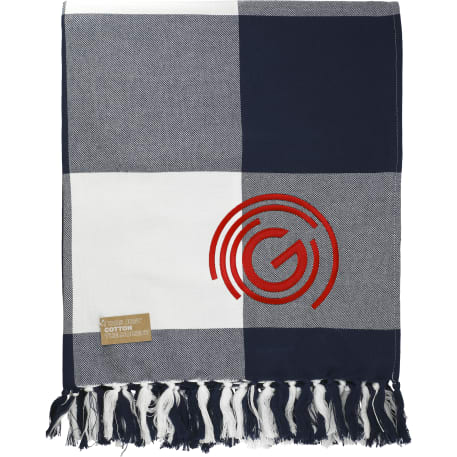 Field & Co. 100% Organic Cotton Check Throw Blanke 13