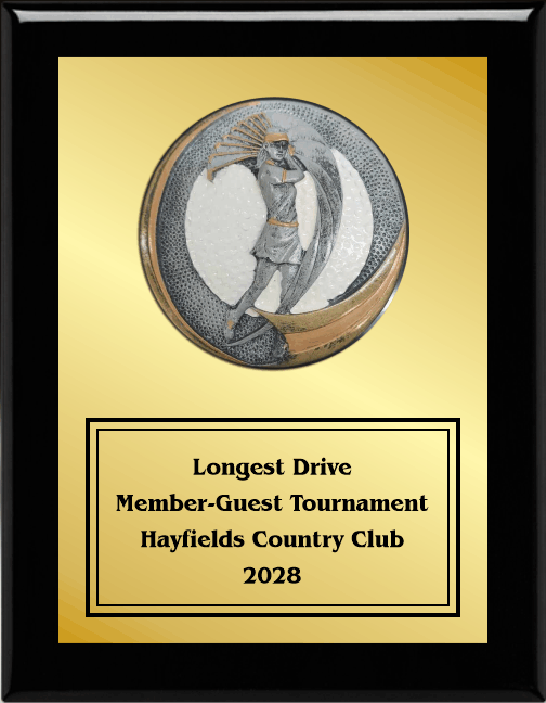 7"X9" Plaque With Full Plate And Golf Swing Plaque Mount 7