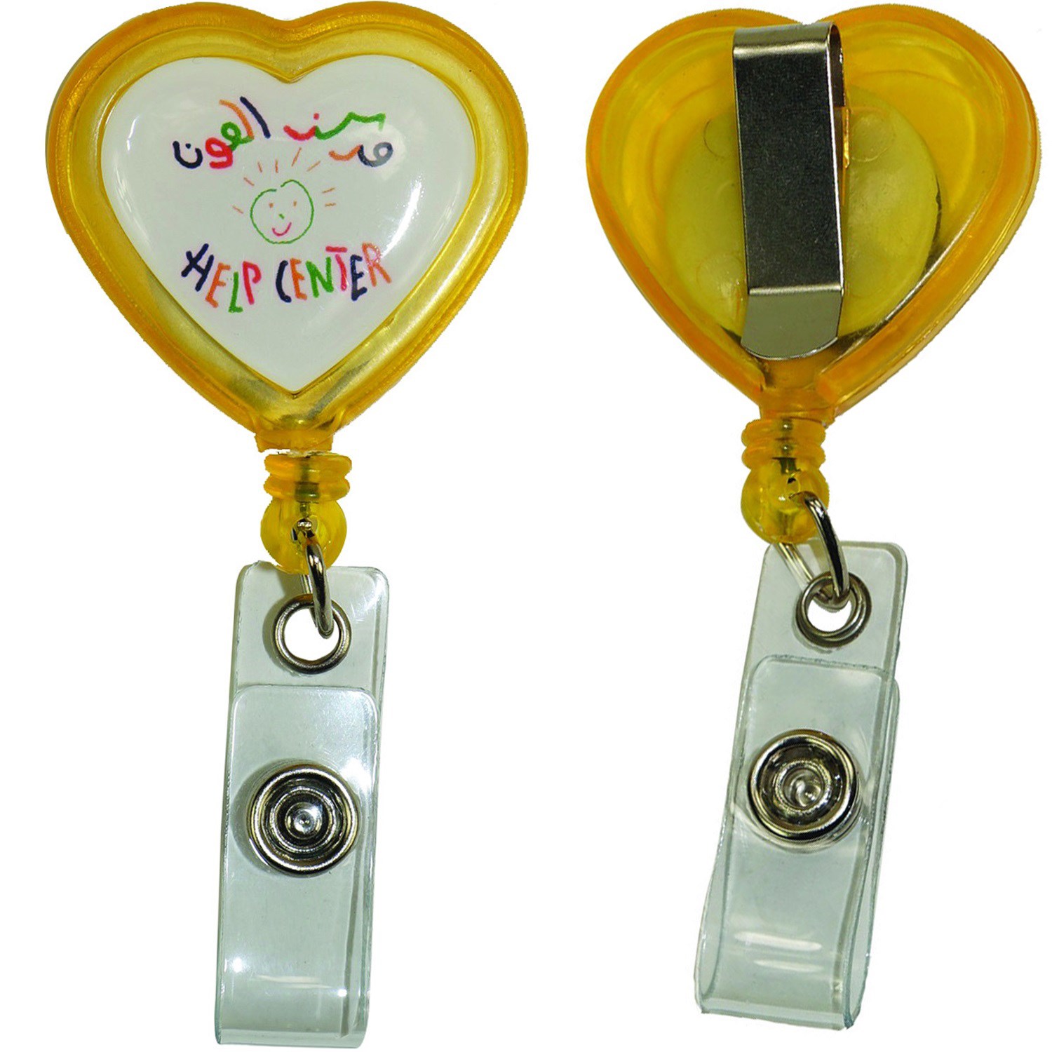 Heart Shaped Retractable Badge Reel w/ Belt Clip backing 1