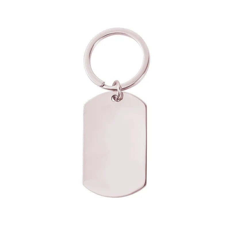 Metal Key Tag Round Brand Plate Keychain Stainless 3