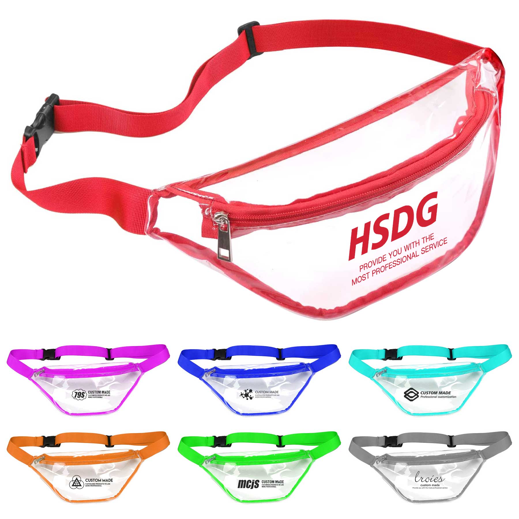 Clear PVC Waist Sling Crossbody Bag 2