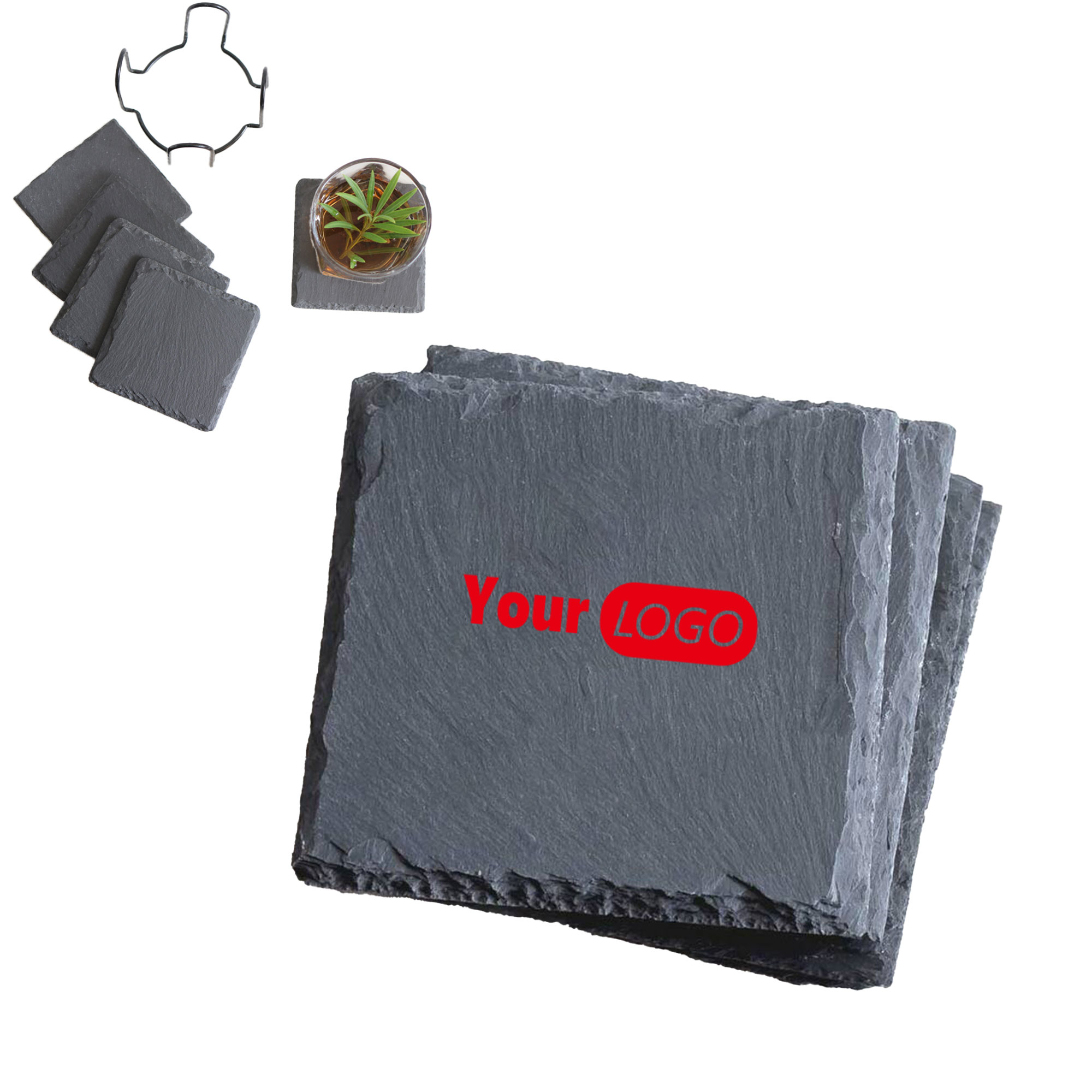 Engraved Square Slate Table Mat 2
