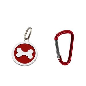 Reliable Round Paw Shaped Dog ID Tag With Carabiner 23
