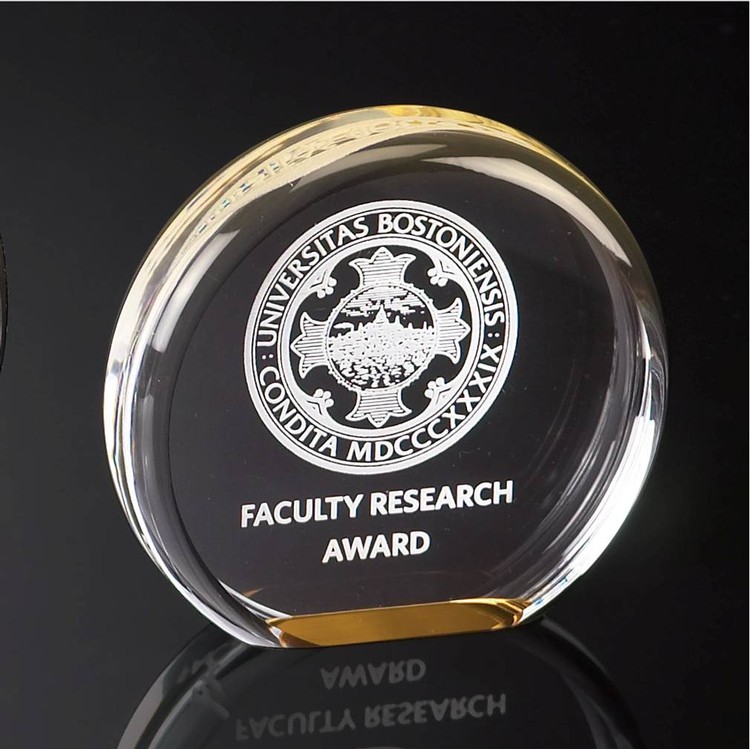 4" Diameter Gold Reflective Acrylic Award 2
