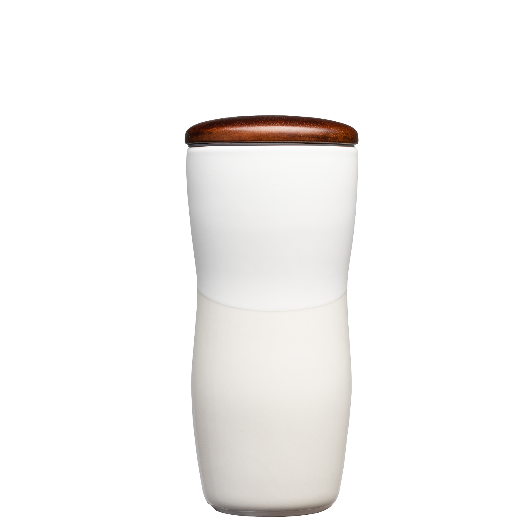 Tarrazu 12 oz. Double Wall Ceramic Tumbler w/ Wood Lid 12