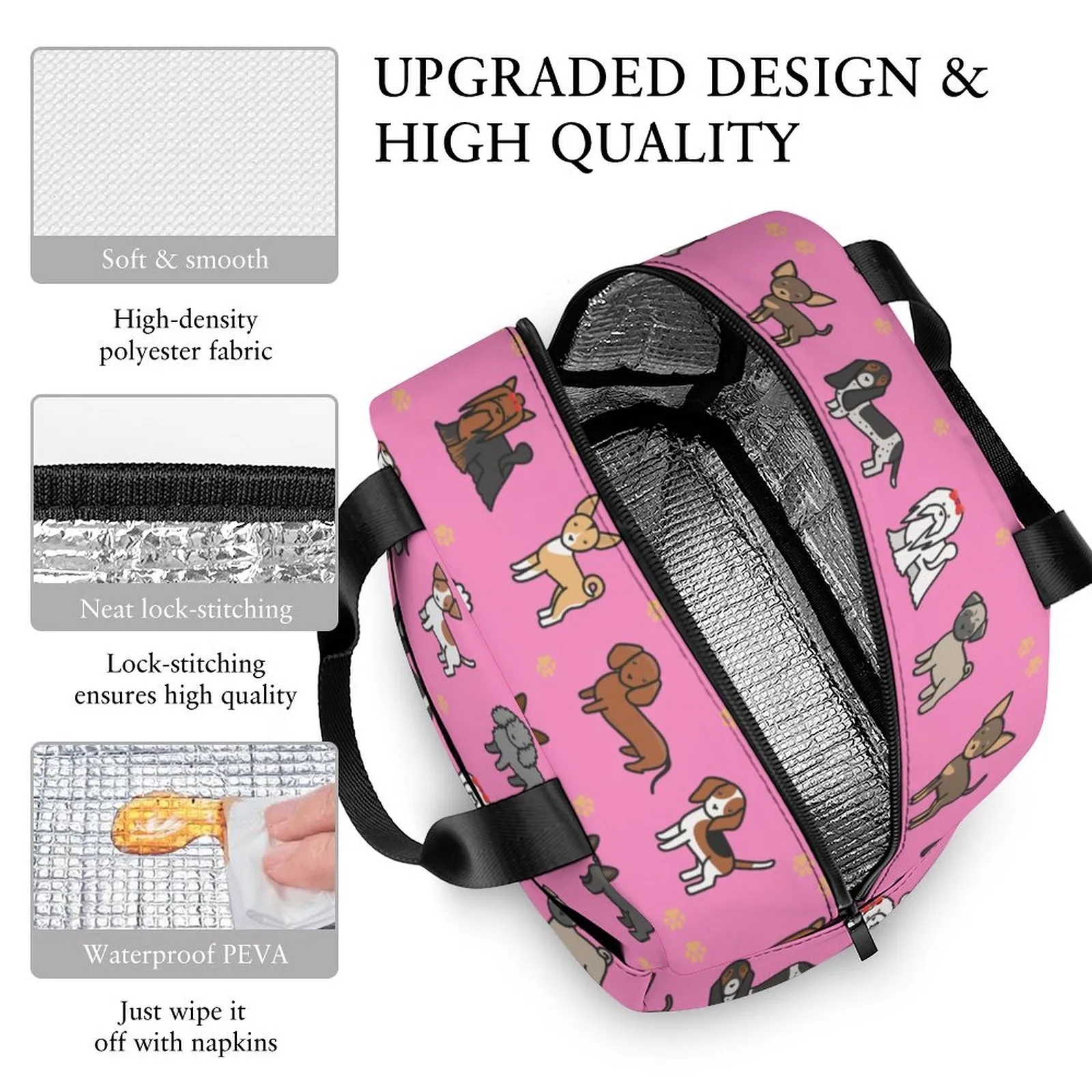 Custom Printed Lunch Bag Personalized with Logo Insulated Reusable for Work Gift 3