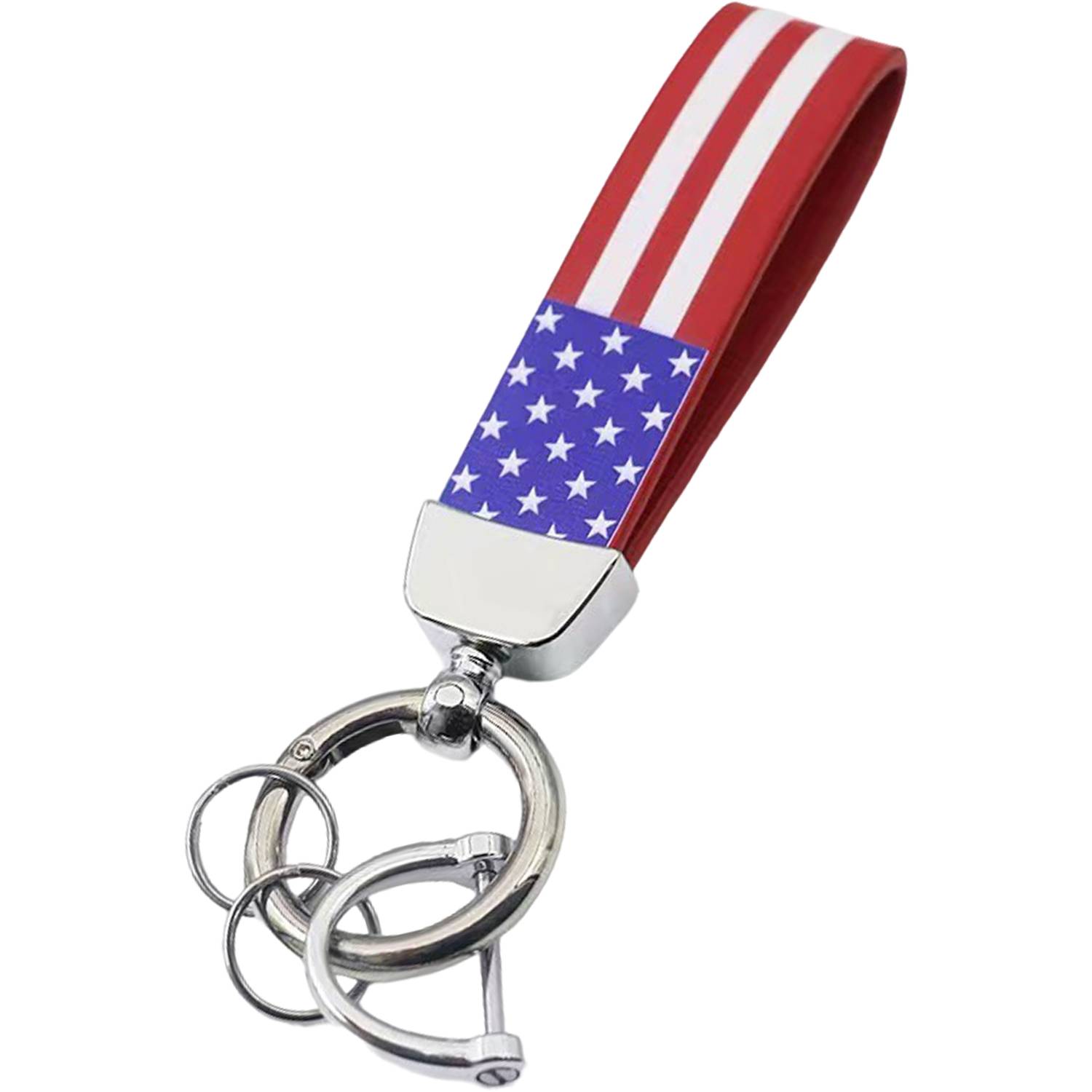 Microfiber Leather American Flag Keychain 8