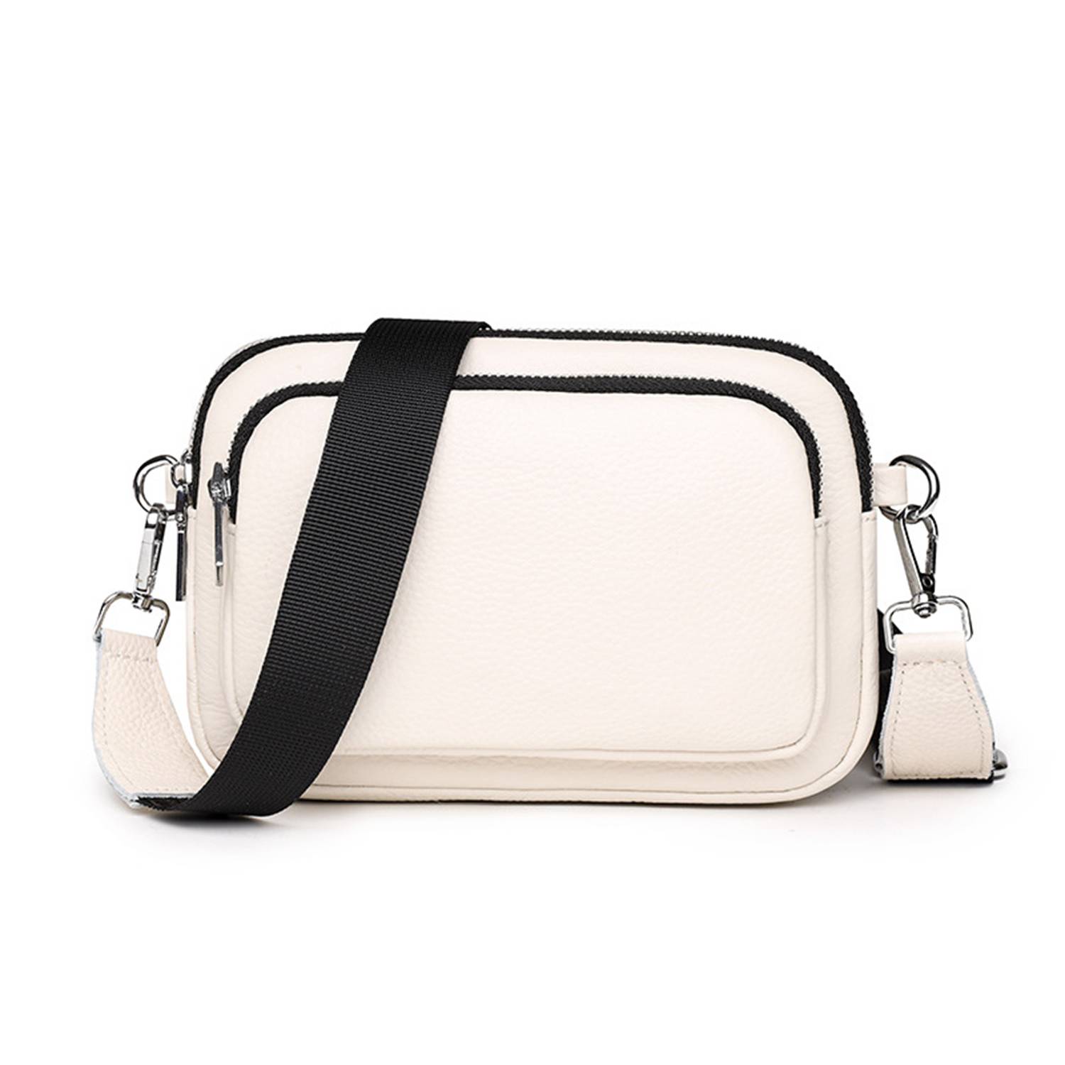 Genuine Leather Double layer Shoulder Crossbody Bag 4
