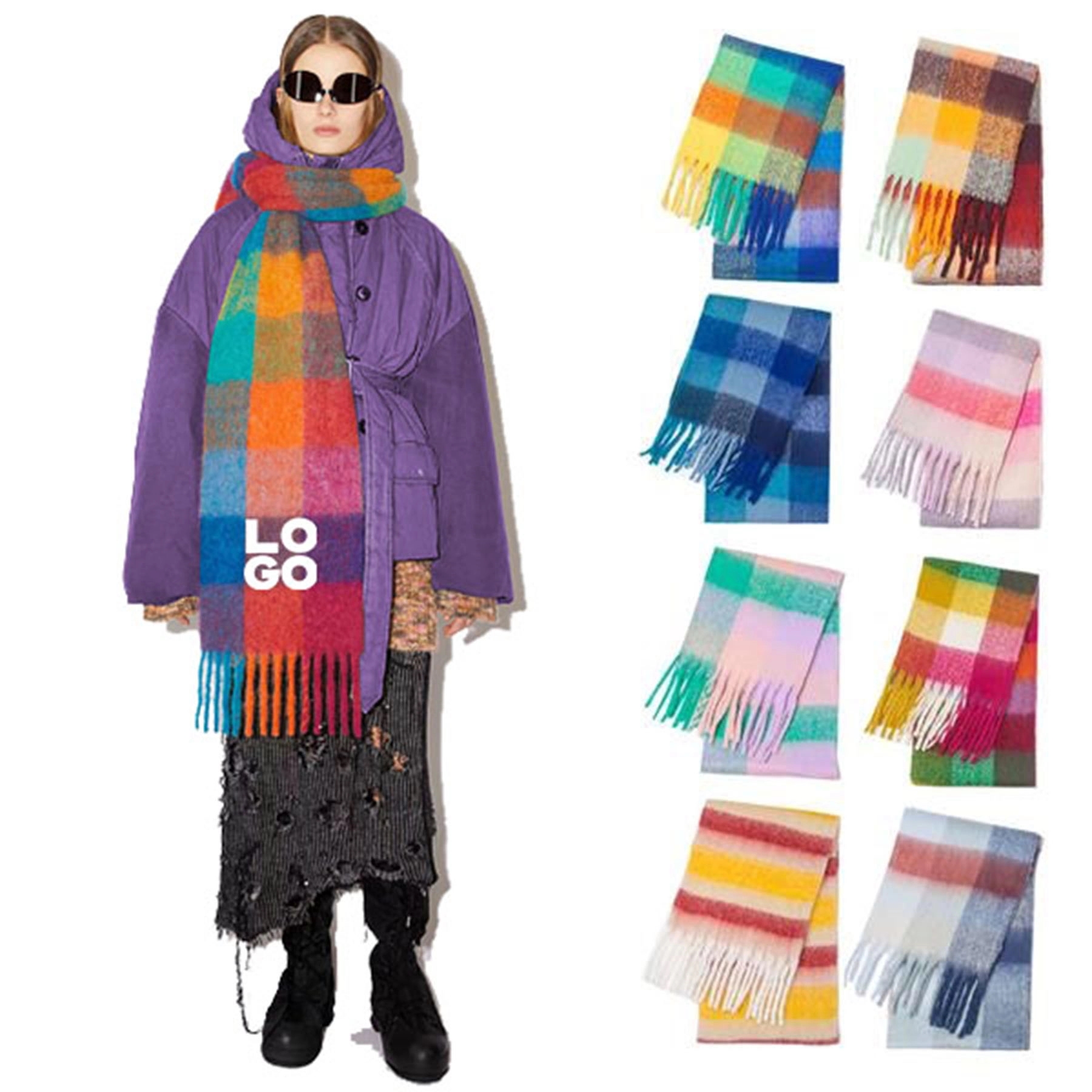 Imitation Cashmere Extra Long Scarf 1