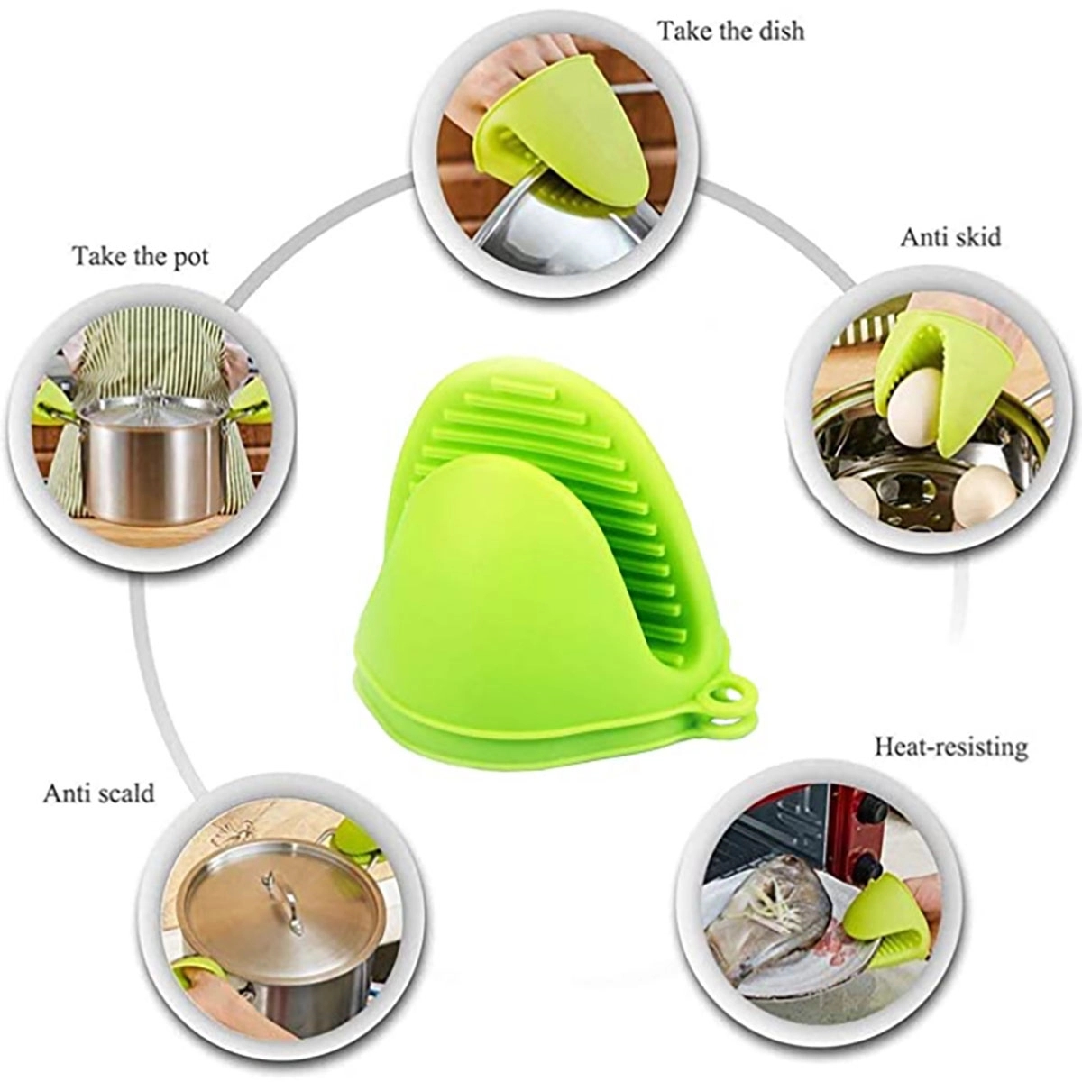 Silicone Heat Resistant Cooking Pinch Mitts 4