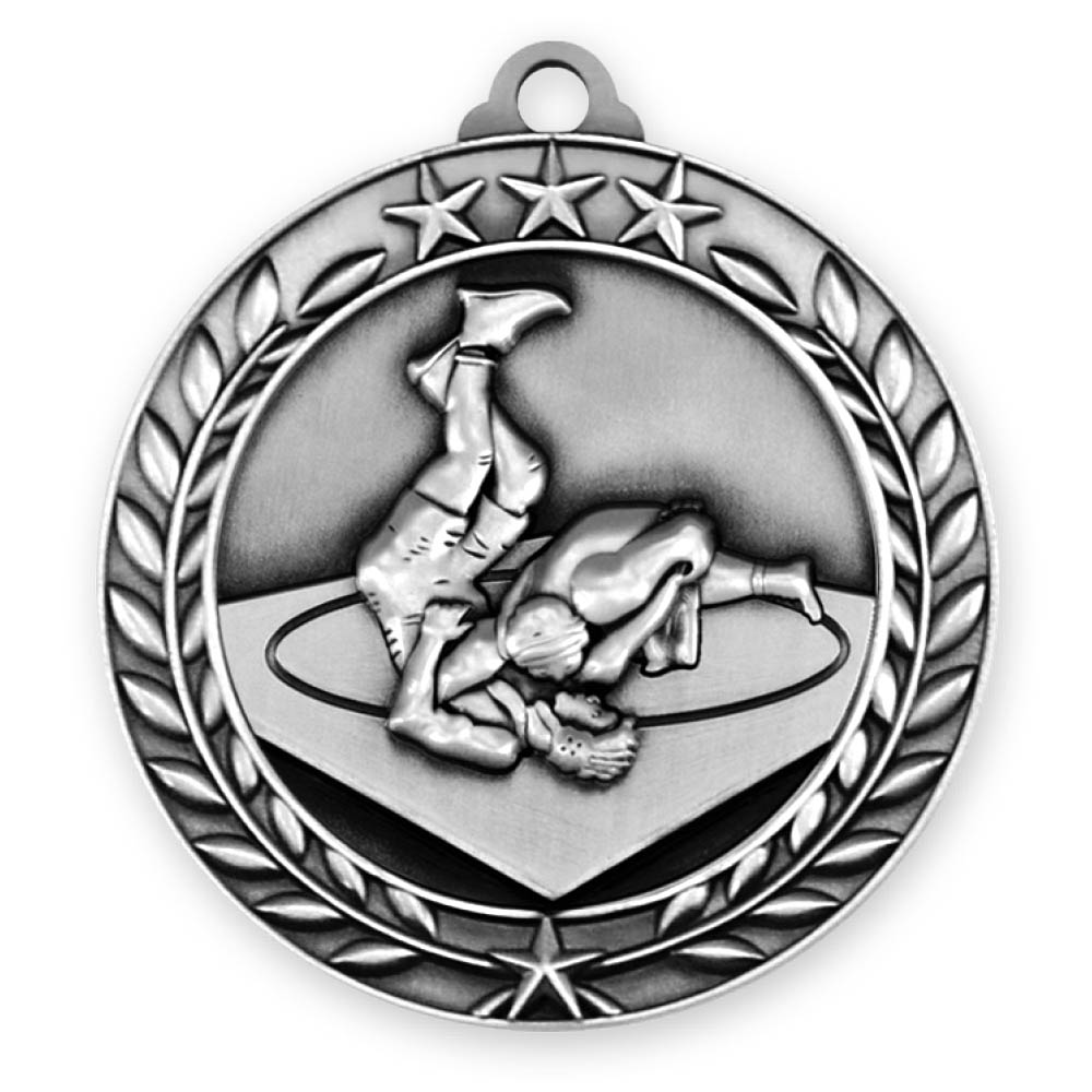 Wrestling Wreath Award Medallion (2-3/4") 2