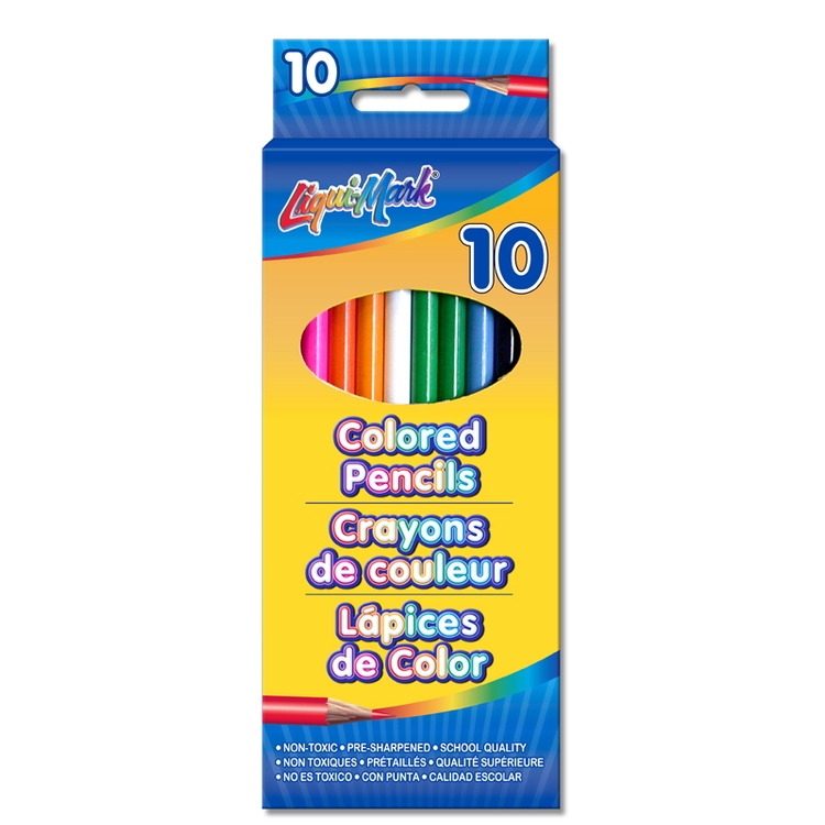 10 Pack Colored Pencils 7" Pre-Sharpened - Assorted Colors