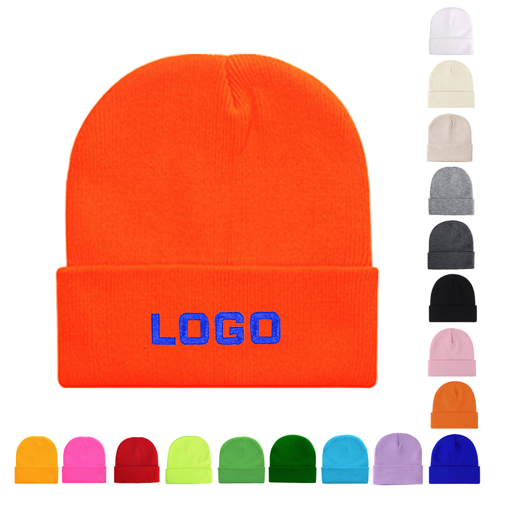 Winter Beanie Acrylic Knit Cuffed Hat 2