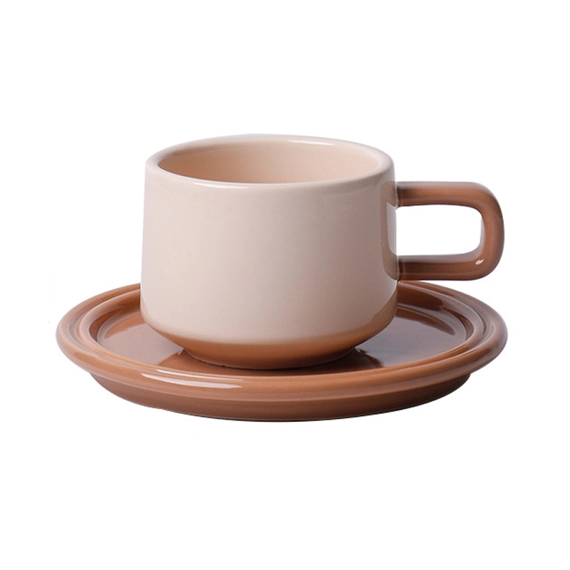 Custom 8.4 OZ. Ceramic Tea Cup Coffee Mug with Saucer Set 12