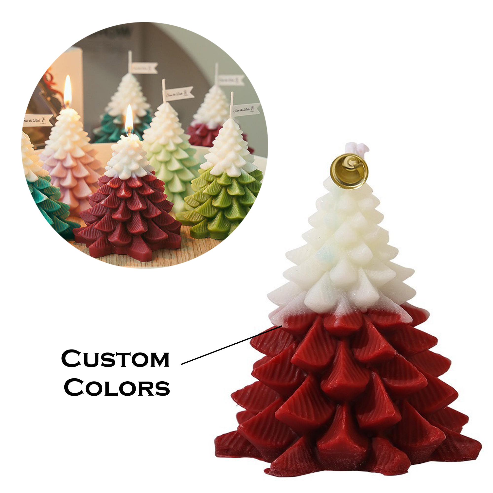 Green Pine Tree Decoration Candle 1