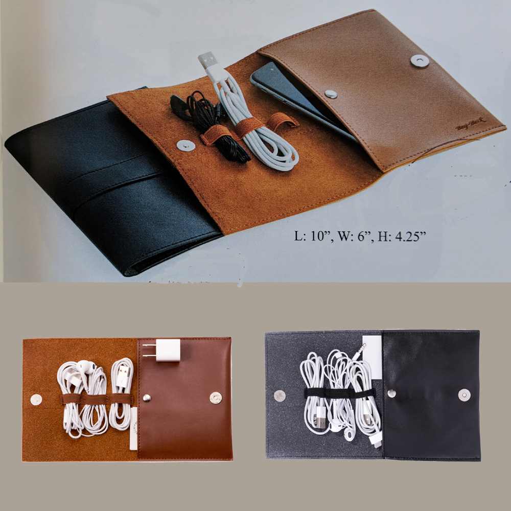 Leatherette Travel Charger and Accessories Pouch 2