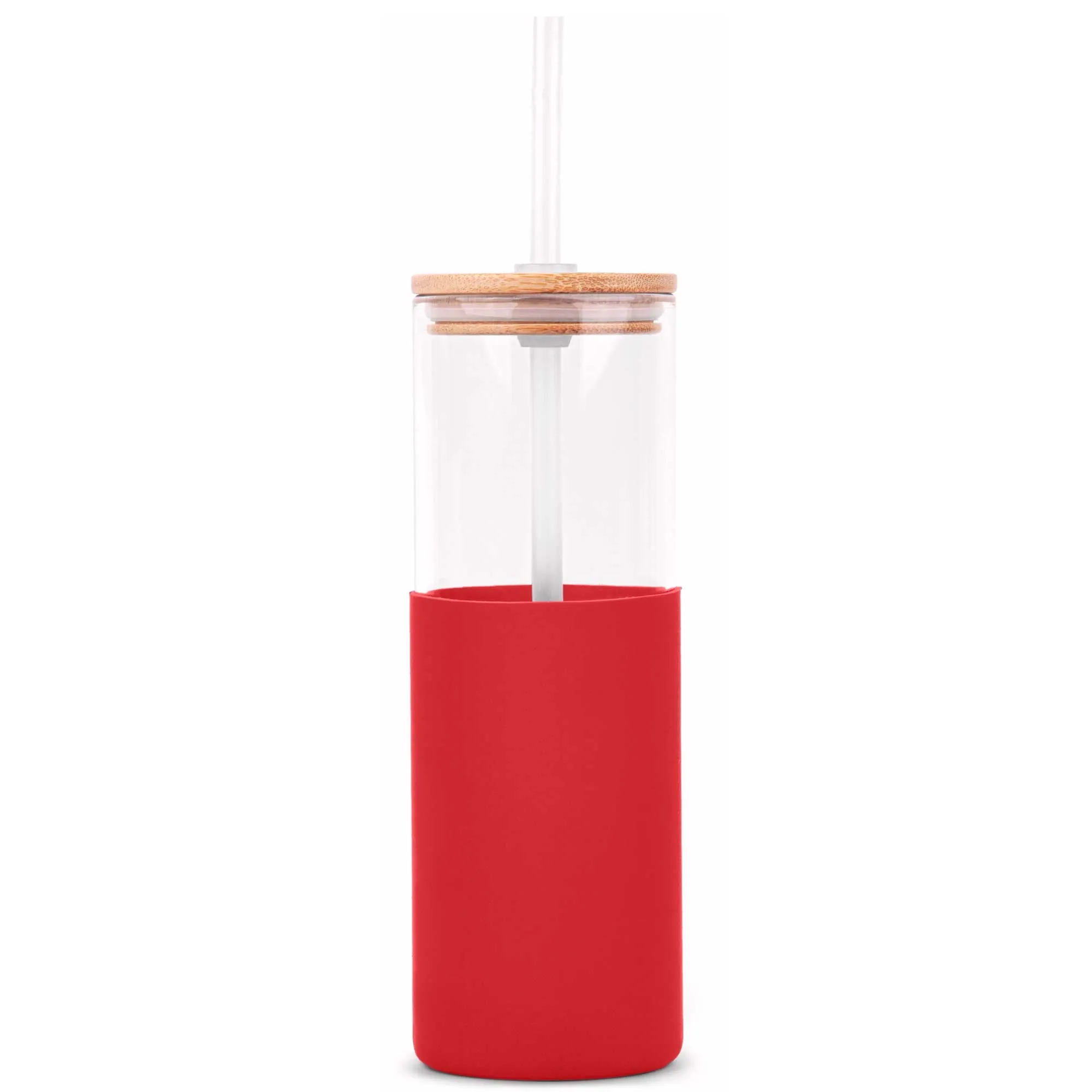 18oz. Glass Tumbler with Bamboo Lid, Straw & Silicone Sleeve 22