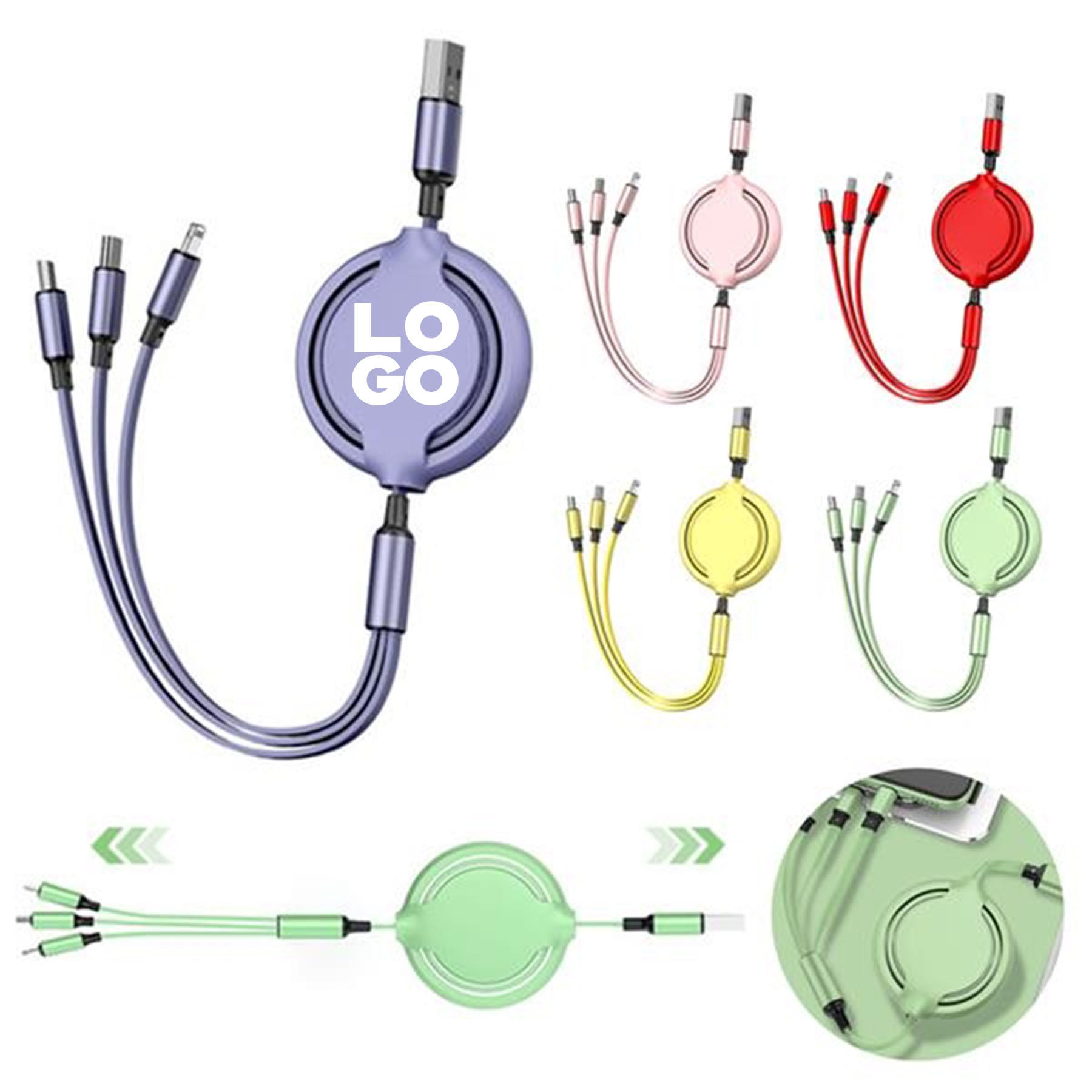 3 in 1 Retractable Charging Cable 2