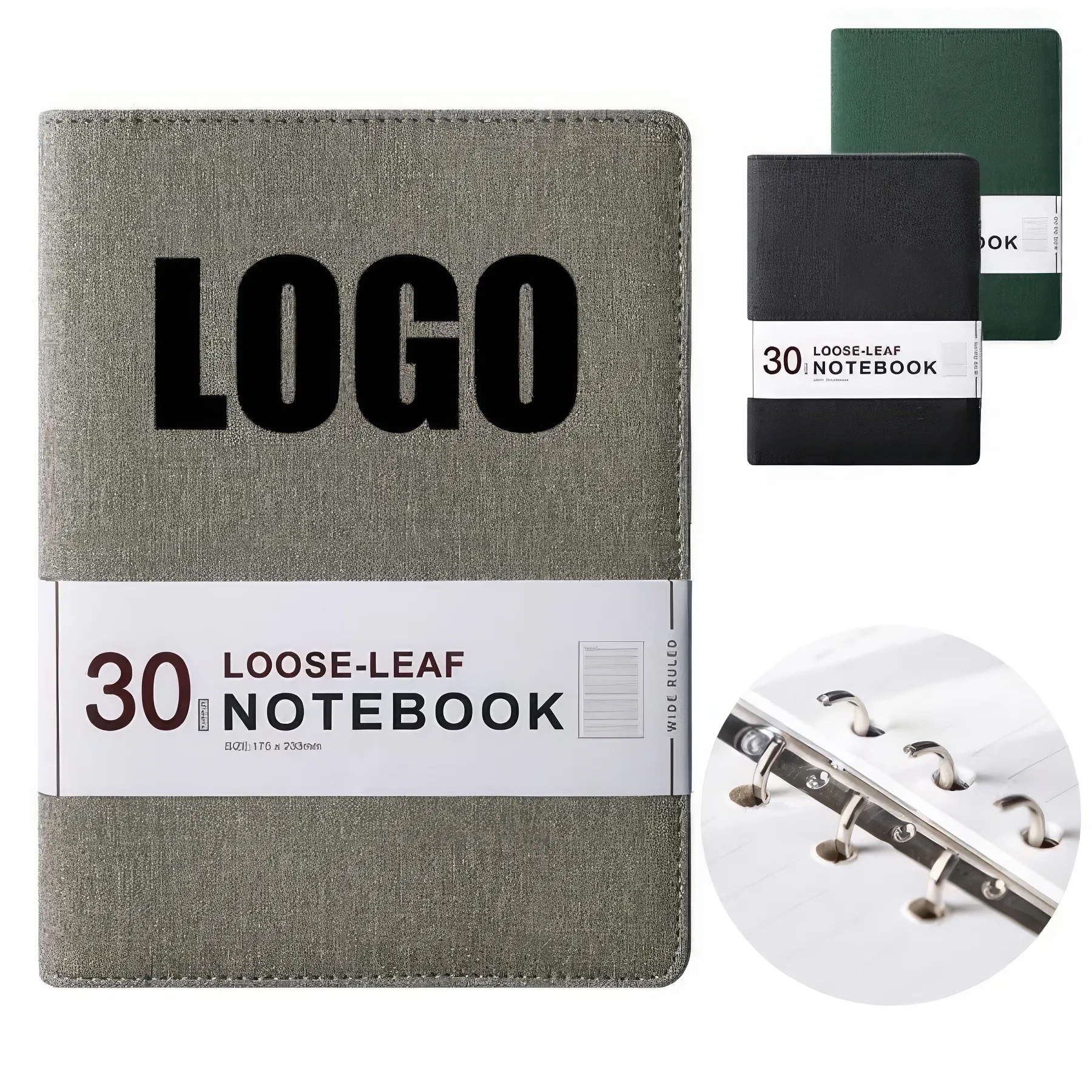 PU Leather A5 Business Travel Journal Binder Notebook 3