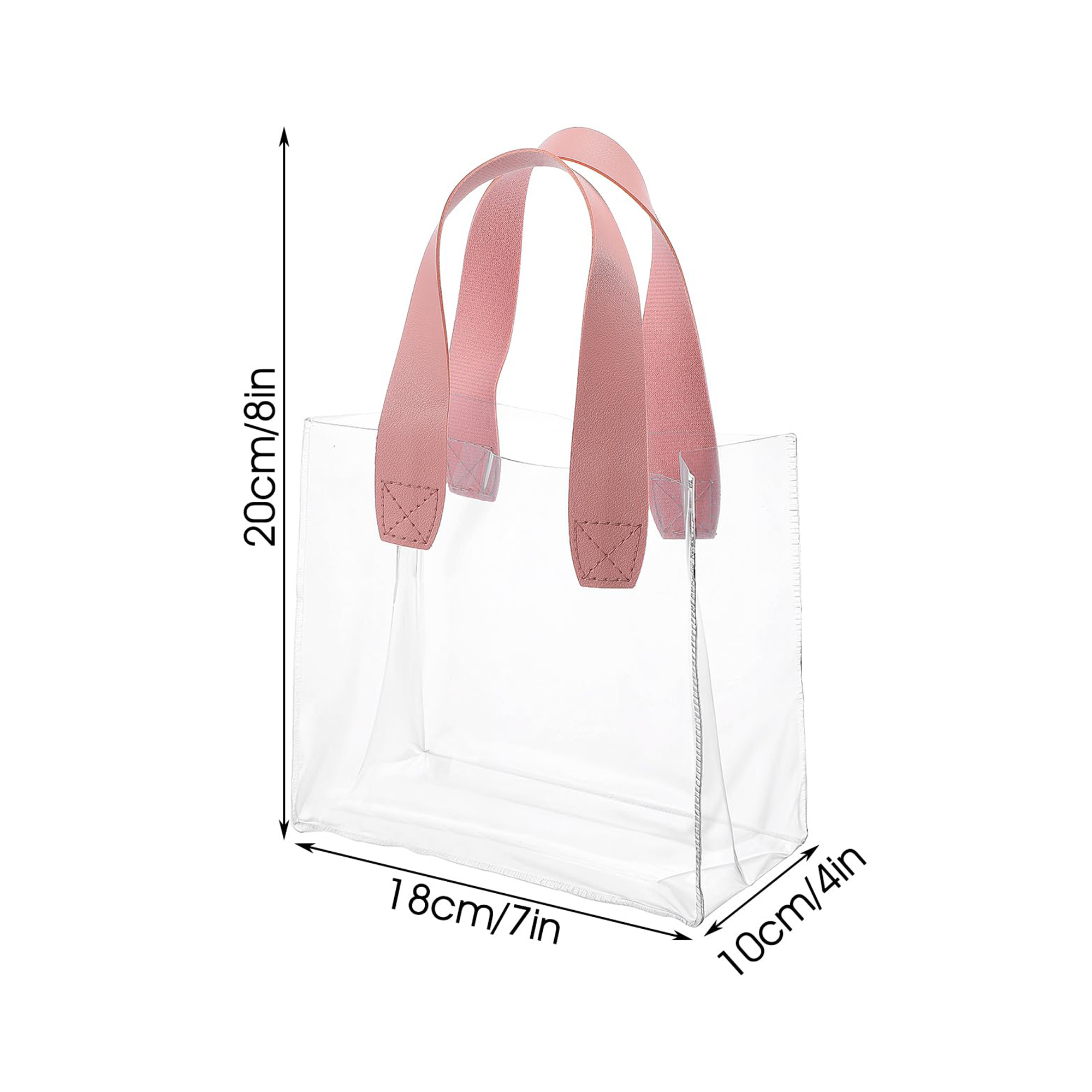Transparent PVC Tote Bag with PU Handles 2