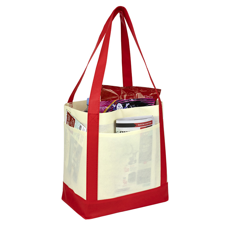 18"W x 12"H x 7" Gusset - "THE CRUISER" Faux Canvas 3-Pocket Value Tote 24