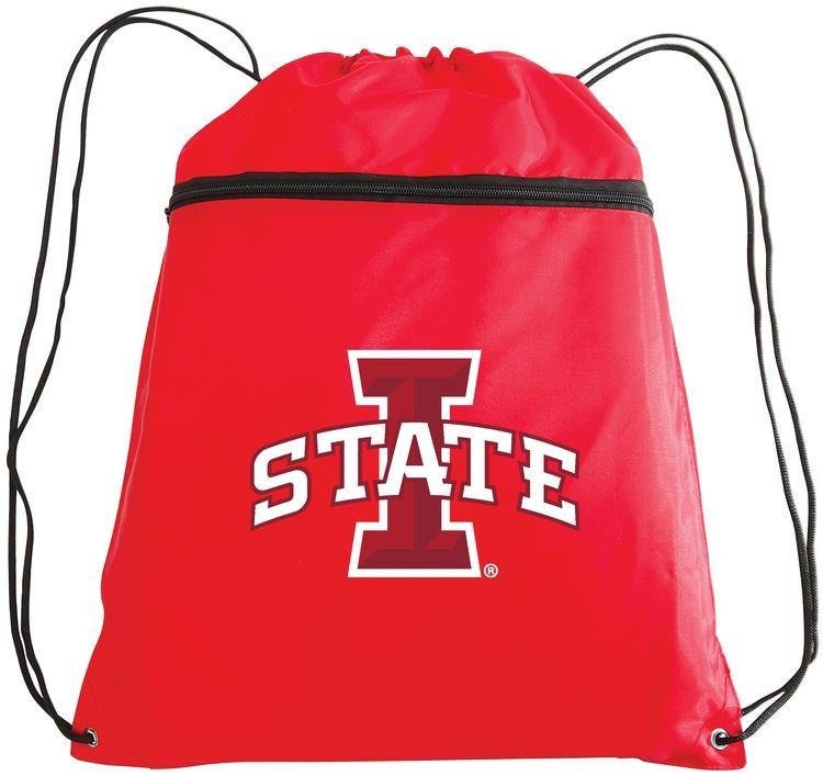Drawstring Backpack w/ Zipper Front Pocket - 14"x19"