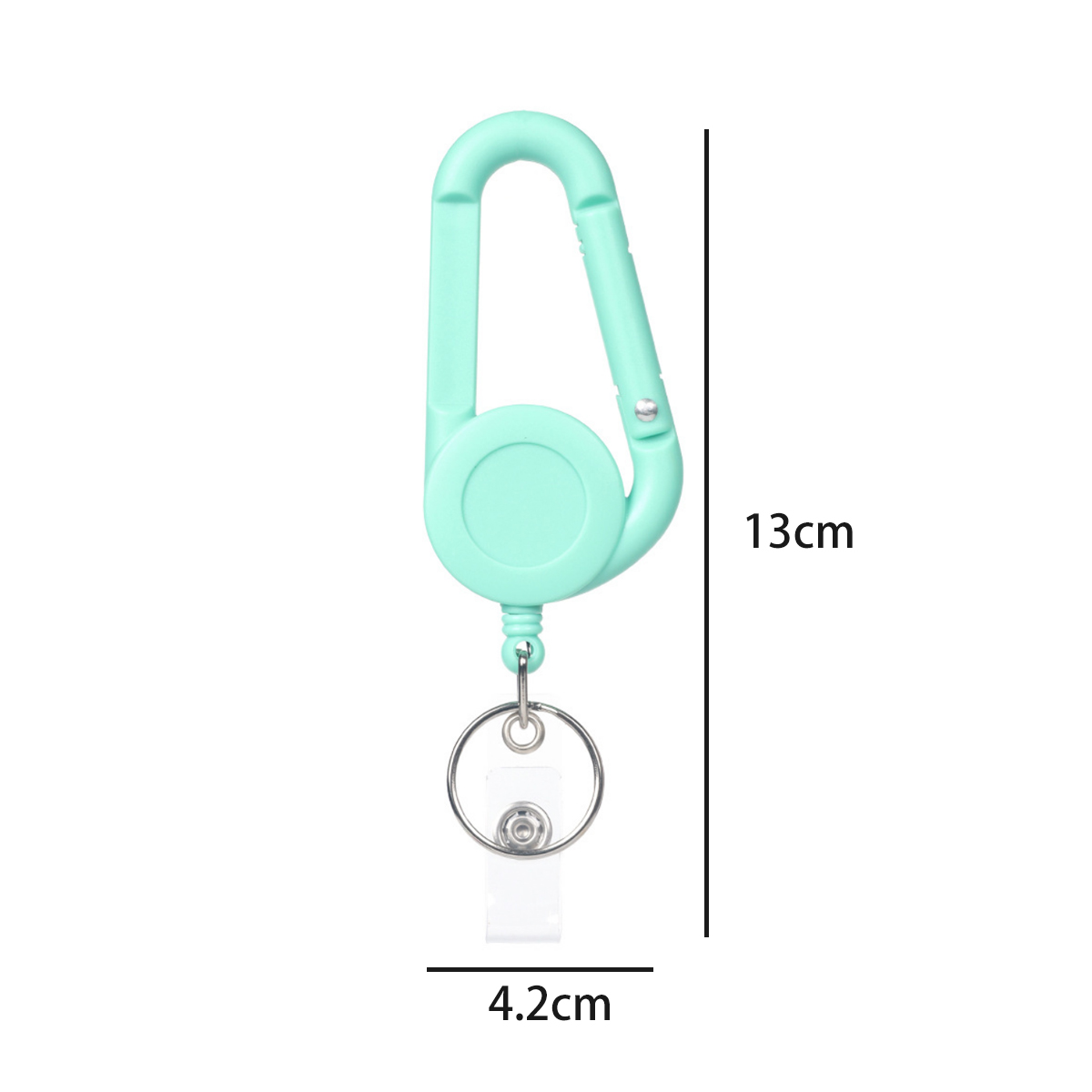 Retractable Carabiner Keychain for ID Badge Keys Reel Holder 4