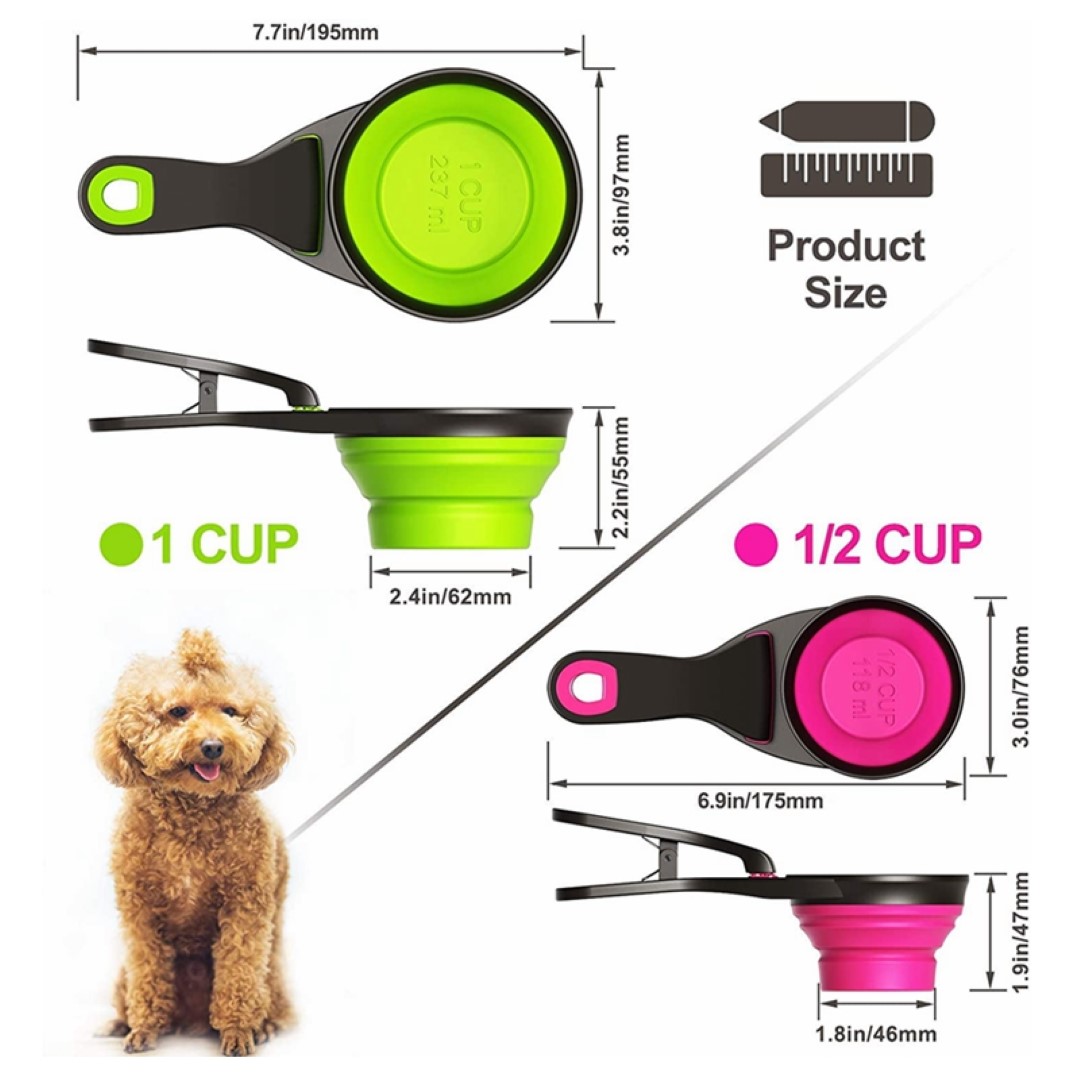 Pet Folded Scoop Dog Cat Sealing Clip Cup 4