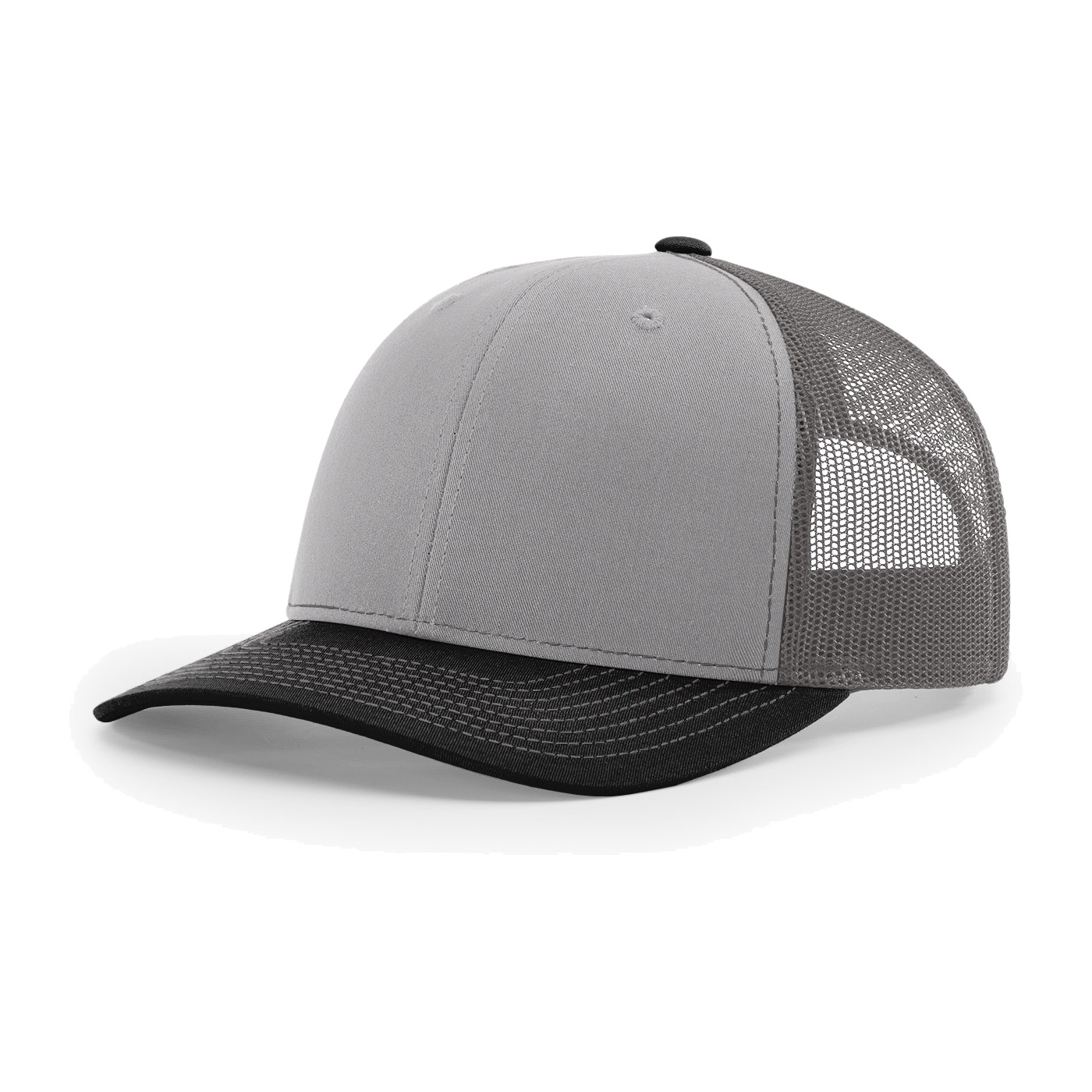 Richardson 112 6-Panel Snapback Trucker Hat w/Leatherette Adhesive Patches or Embroidery 126