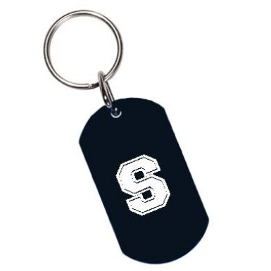 Black Anodized Aluminum Dog Tag Key Chain 2