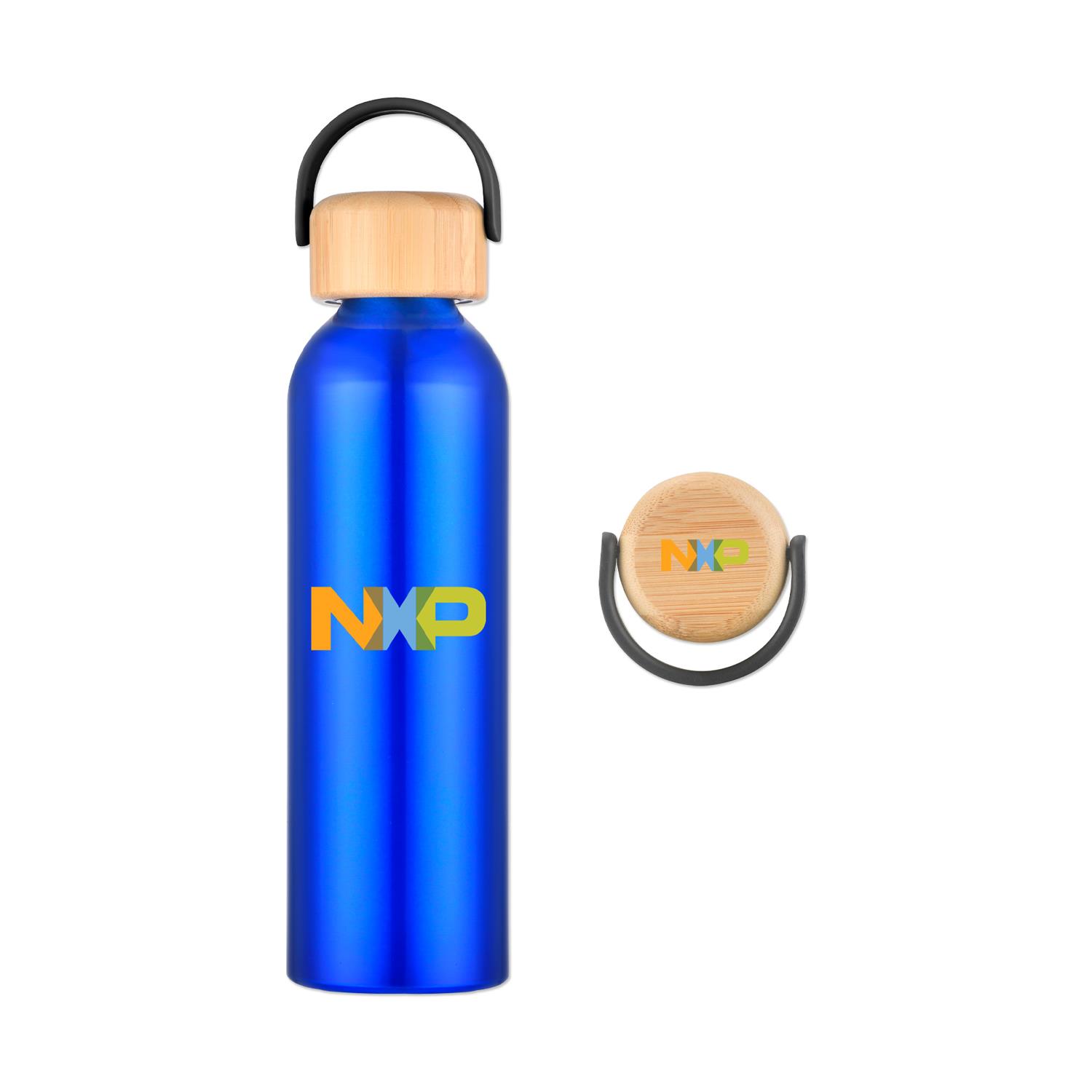 24 Oz. 100% Recycled Aluminum Bottle with Bamboo Lid 7