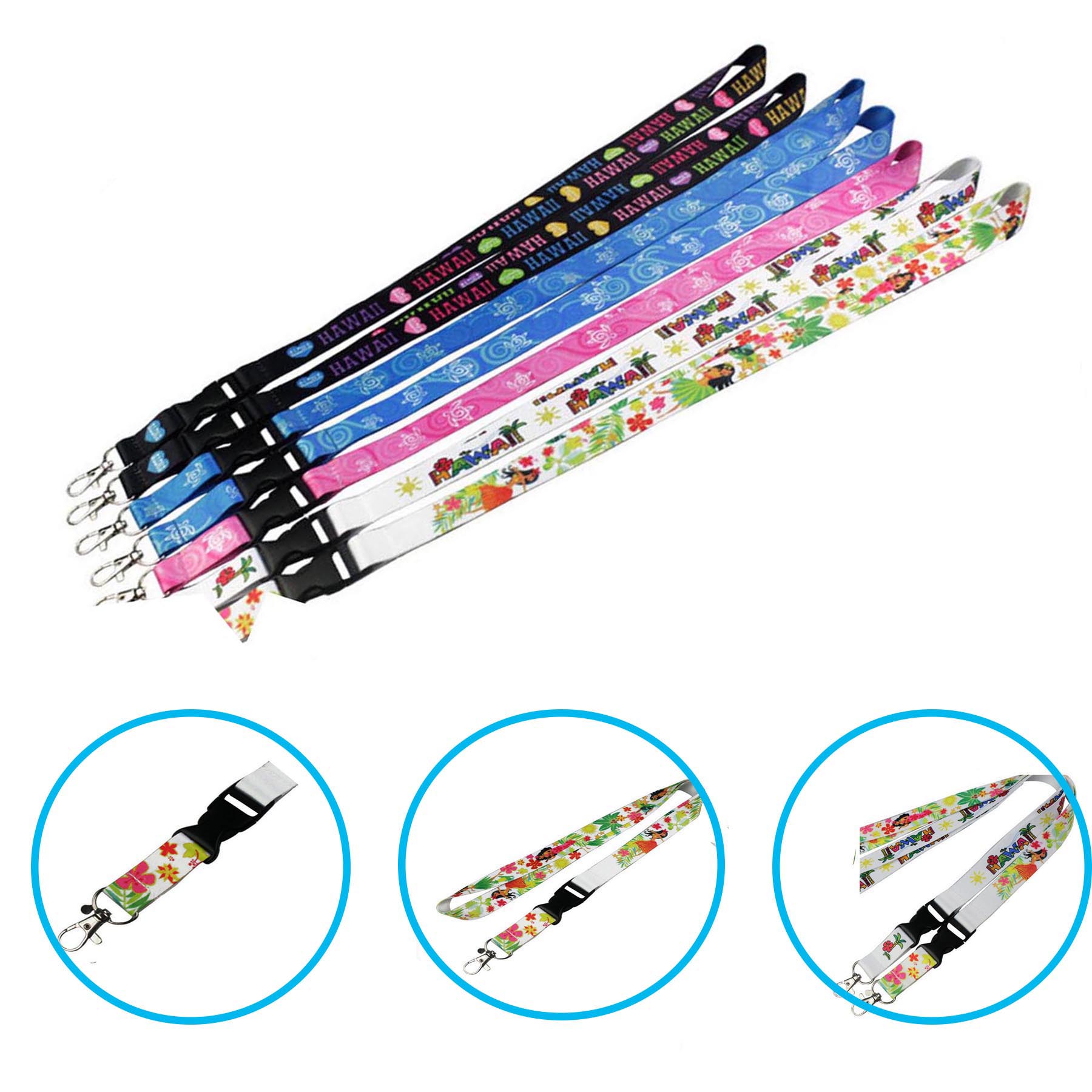 3/4" Work Card Lanyards with Safety Breakaway & Buckle Release 1