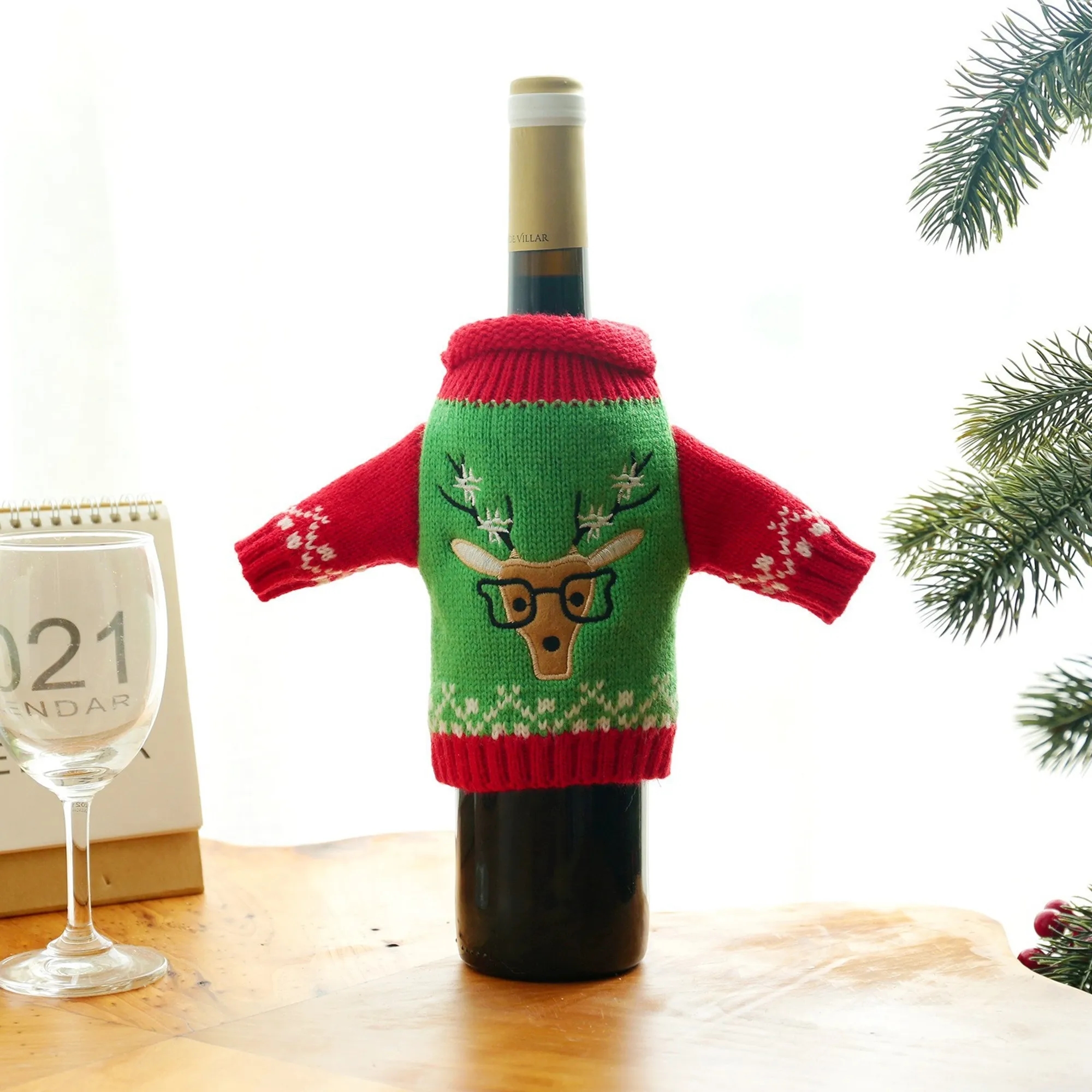 Christmas Wine Sweater All Knit 3