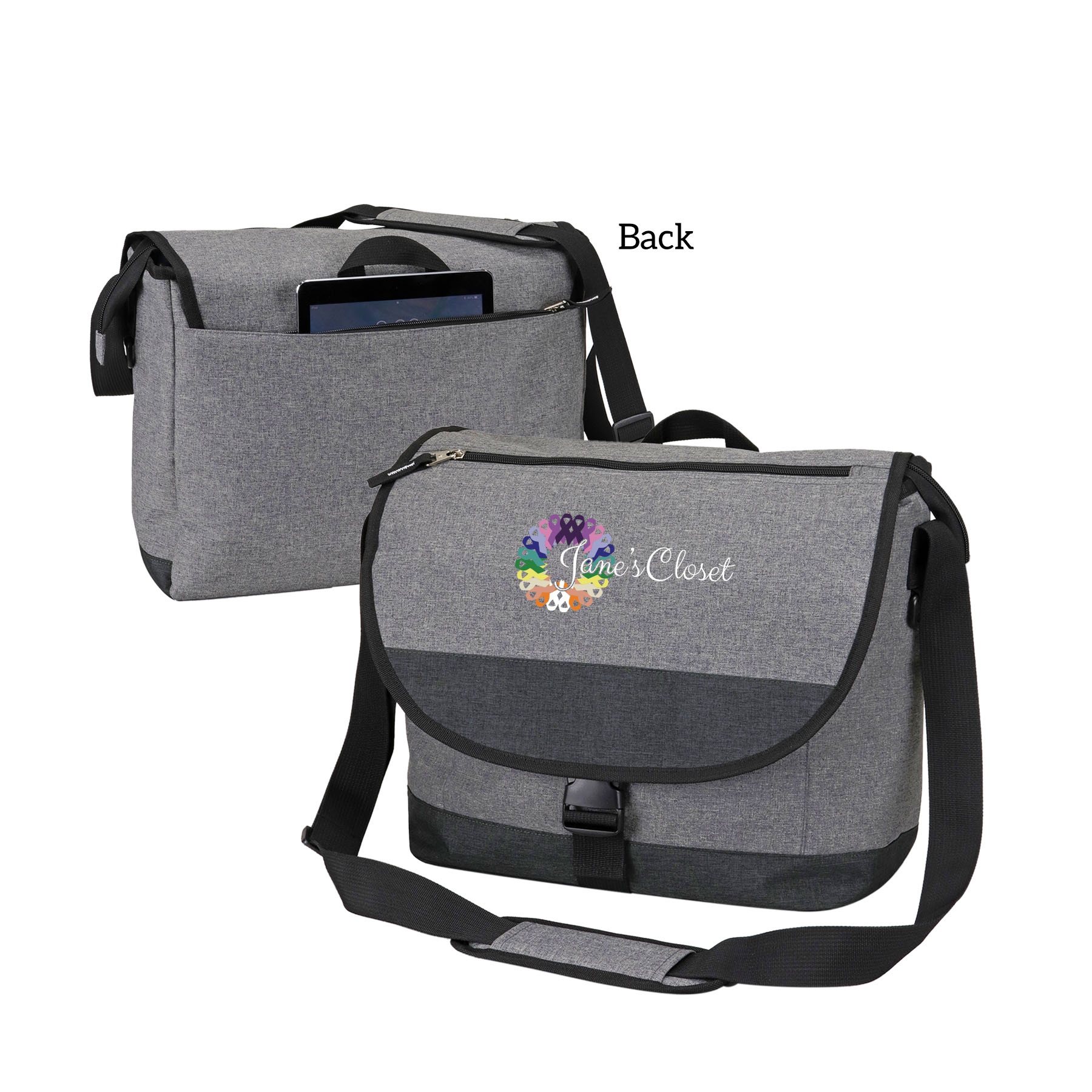 300D Flap Cover Laptop Messenger Bag 3