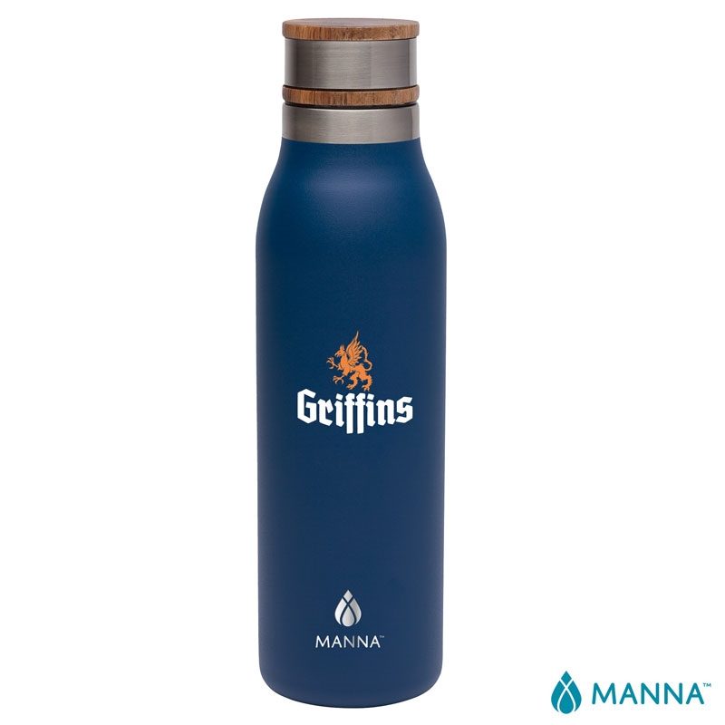 Manna™ 18 oz. Ascend Stainless Steel Water Bottle w/ Acacia Lid 1