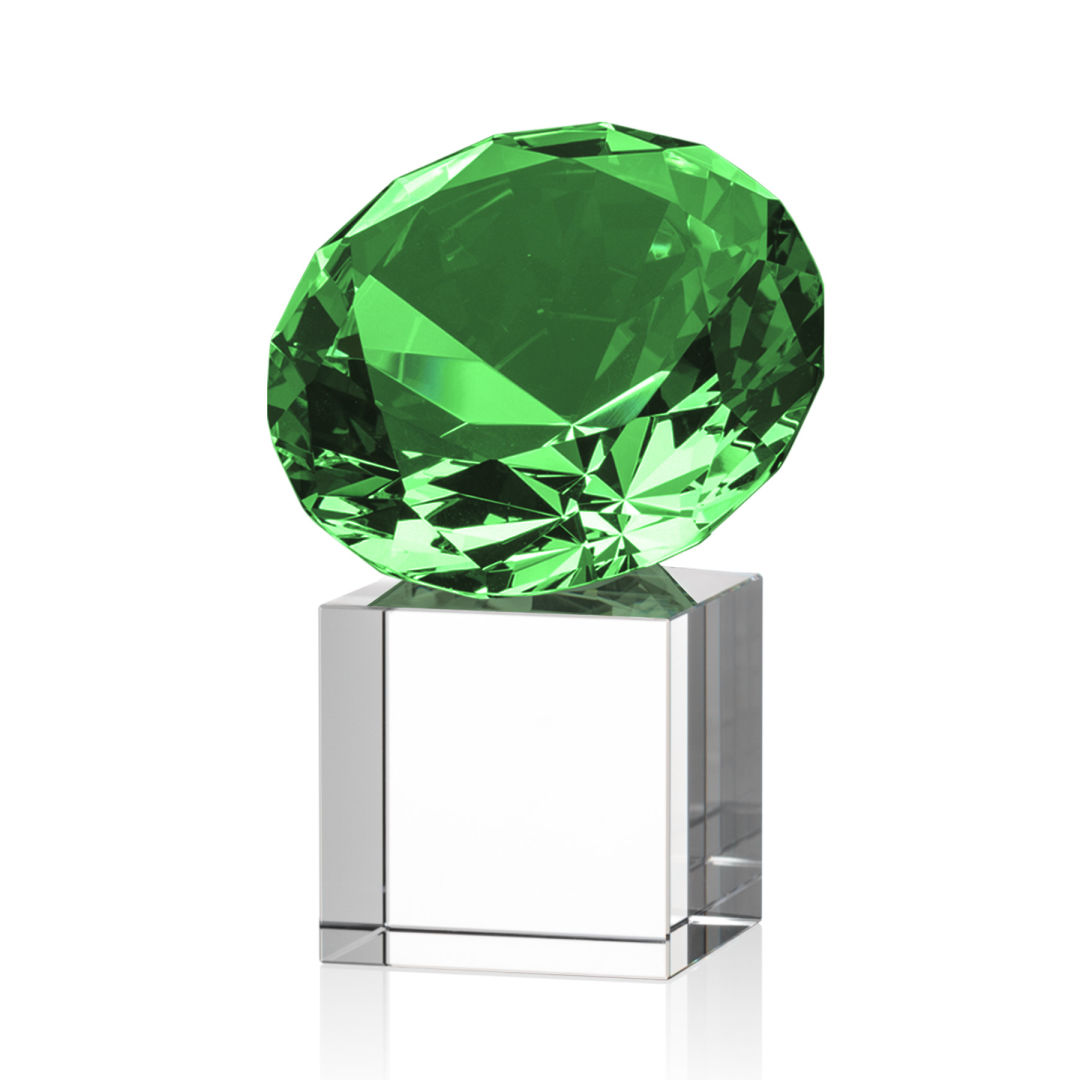 Gemstone Award on Cube - Emerald 7