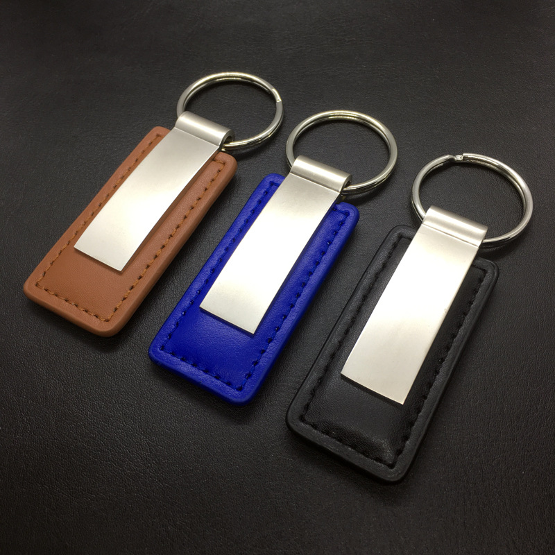 Metal & Leather Keychain 1