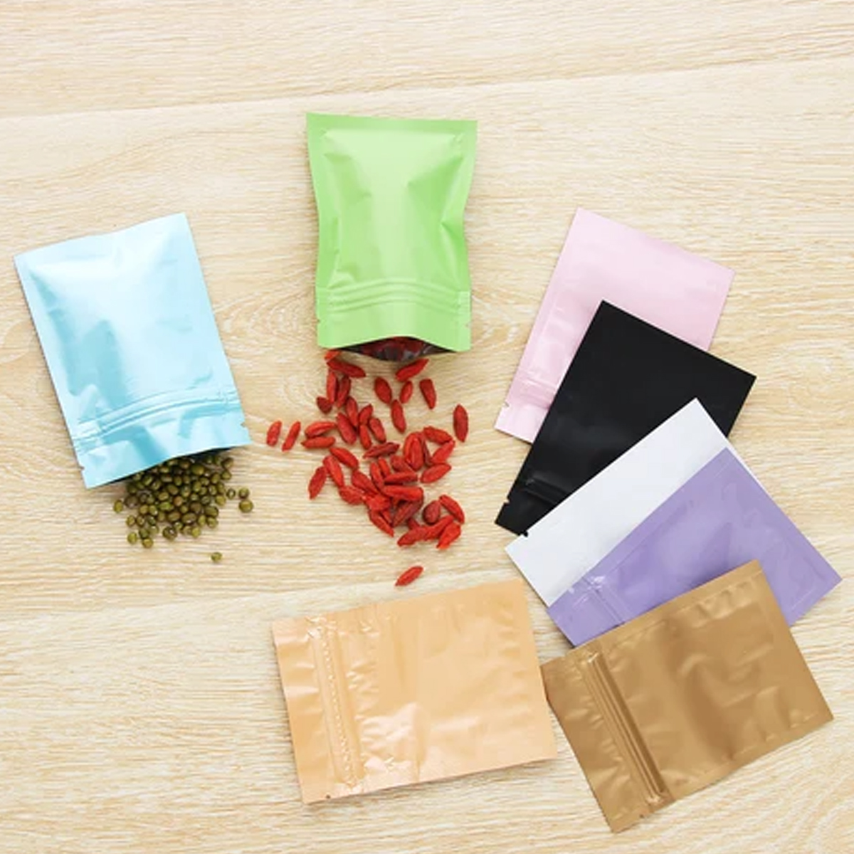 100 pc Flat Bottom Mylar Zip Lock Bags 1
