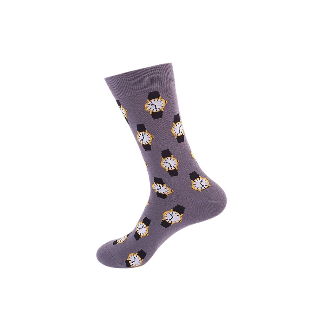 Cotton Crew Socks with Jacquard Pattern 124