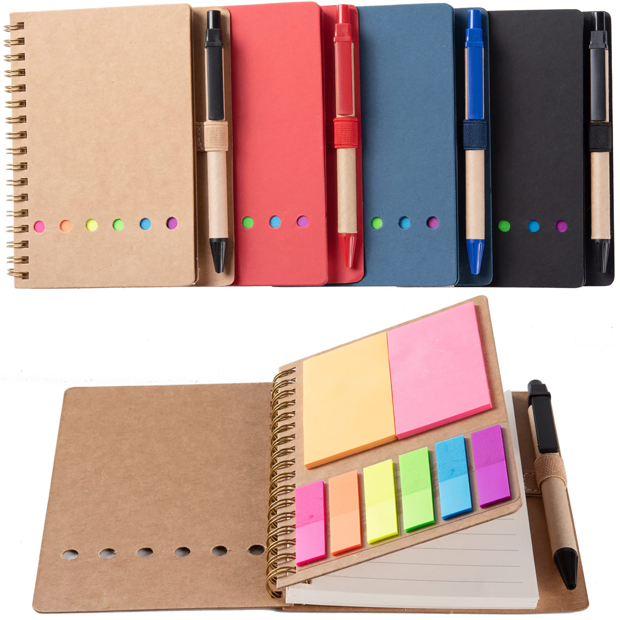 Color-Matched Notebook Set with Pen, Sticky Notes & Mini Flags 6