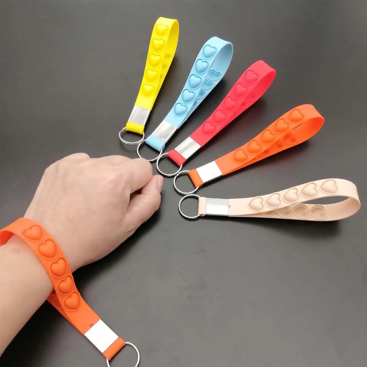 Custom Branded Silicone Keychain Wristband 1
