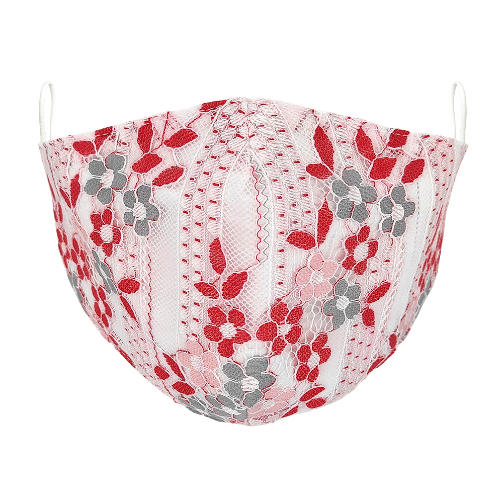 2 ply Lace Adults Face Mask w/Filter Pocket 8