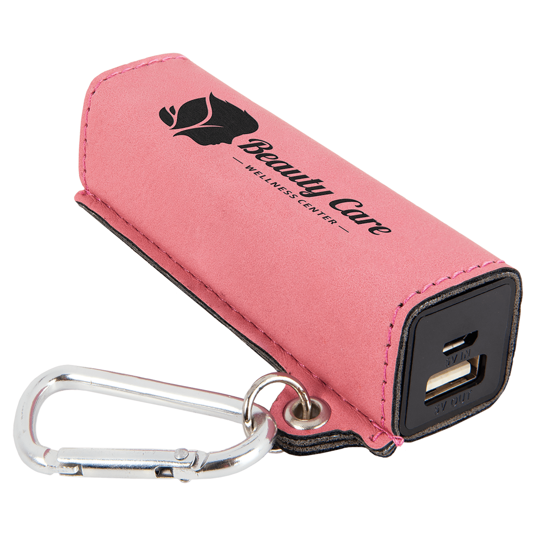 Laserable Leatherette 2200 Mah Power Bank With Usb Cord 1