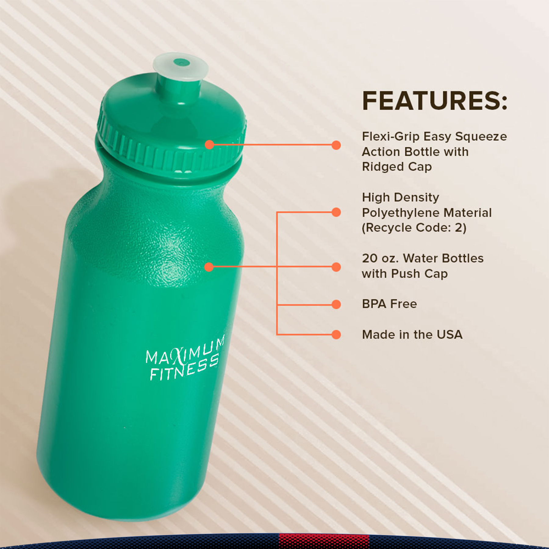 Eamon Plastic Sports Bottle - 20 OZ. 15