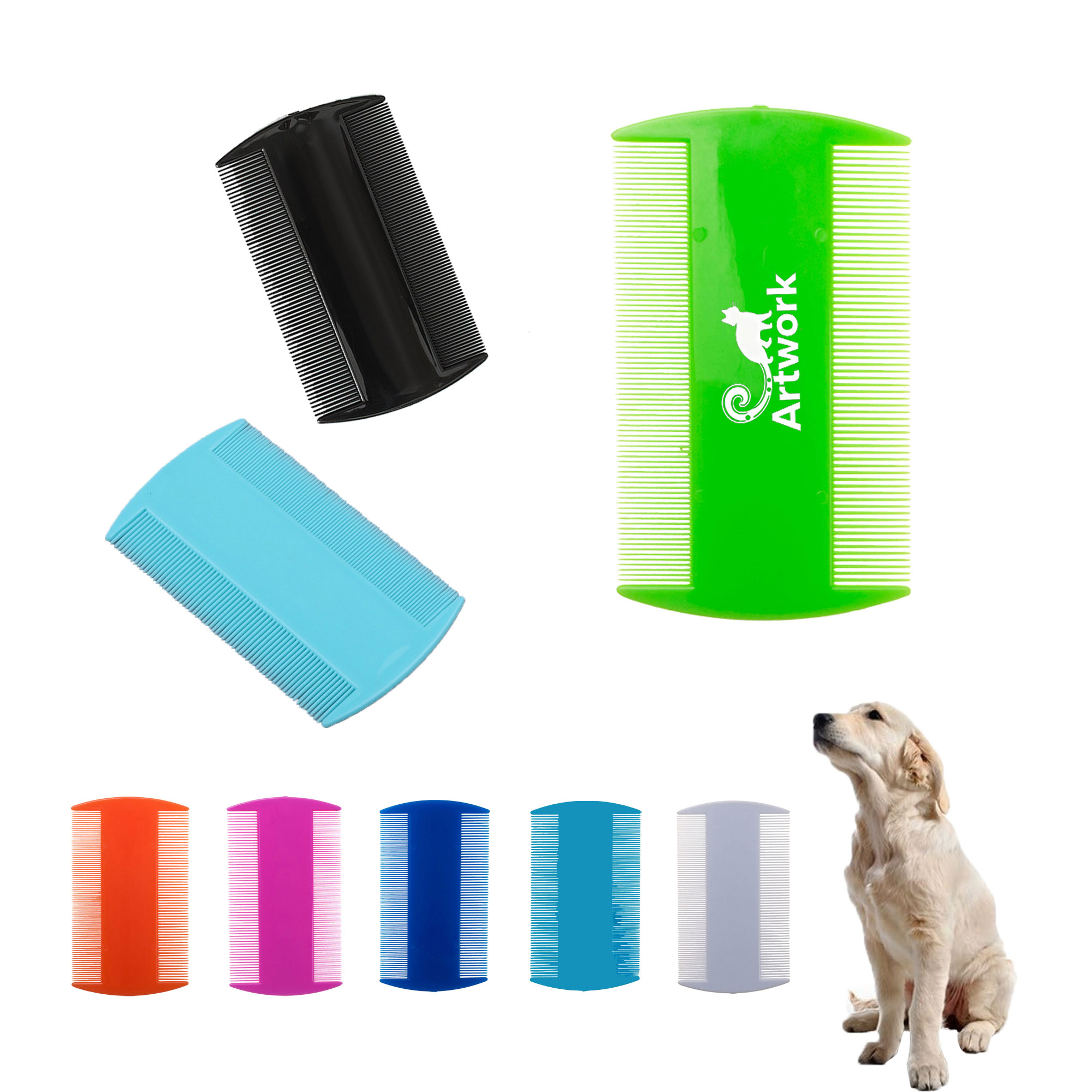 Double Row Dense Ruler Pet Comb 2