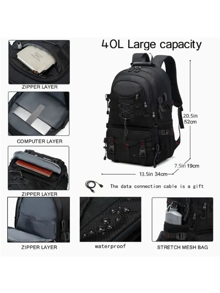 20"L x 13"W x 7"W Large Capacity Travel Backpack 3