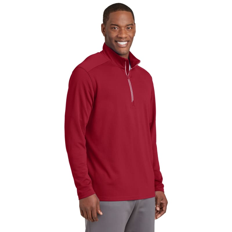 Sport-Tek Sport-Wick Textured 1/4-Zip Pullover., custom hoodie or sweatshirt with logo imprint 4