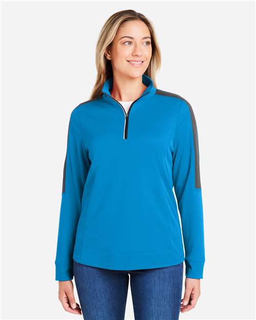 Women's Market Snag Protect Mesh Colorblock Quarter-Zip Pullover - CE404W 55